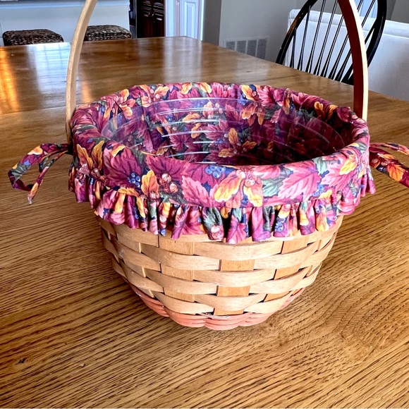 ⭐️ 1995 Longaberger Pumpkin Basket Fabric Liner Plastic Protector - Picture 3 of 8